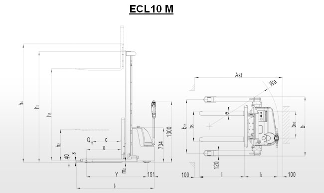 ECL10M電動(dòng)叉車參數(shù)